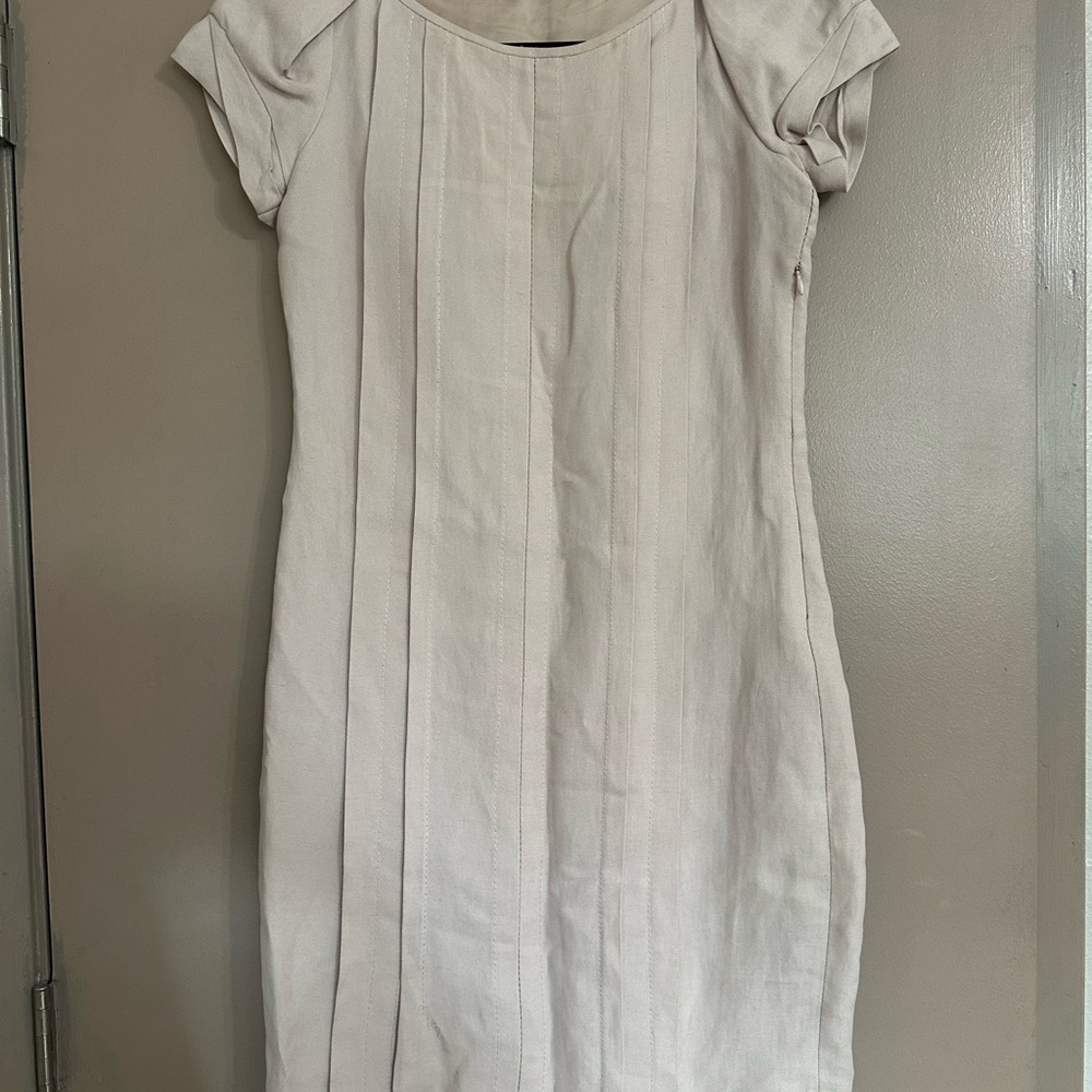 Zara Cream Sheath Mini Dress Short Raglan Sleeves